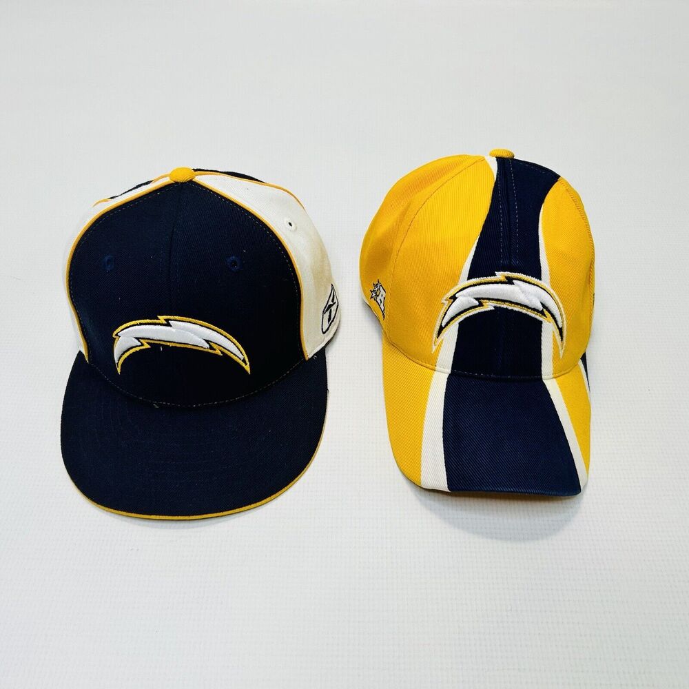 Reebok NFL San Diego Chargers Cap Yellow Blue Hat Lot Of 2 One Size & 7 3/8